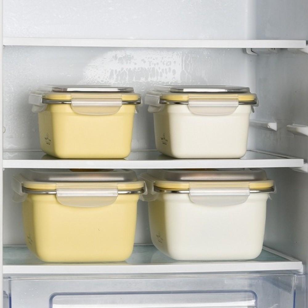 Square Stainless Steel Lunch Box Airtight Fridge Food Box Multi-Purpose Air Exhaust Crisper  Picnic