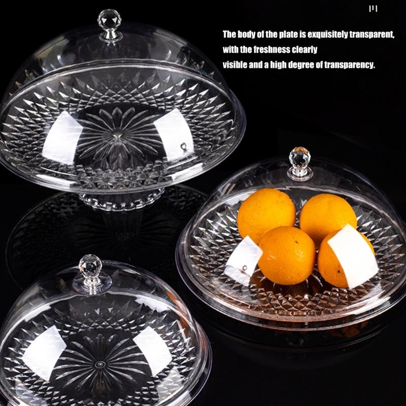 Classical European Covered Snacks Plate With Clear Lid Plastic Fruit Dessert Tray For Food Preservations And Elegant Homes Entertaining