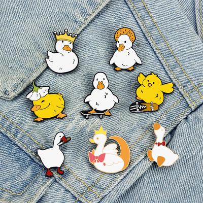 Grappige Untitled Goose Broche Dierlijk Honk Honk Emaille Pins Schattige Cartoon Eend Custom Tas Revers Badge Sieraden Cadeaus voor Kinderen Vrienden