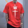Summer Home Outdoor Comfort Breathable Cool Tops Cross Crown Mens 100 Cotton Tshirts Urban Casual Fashion Printed Tee Shirts