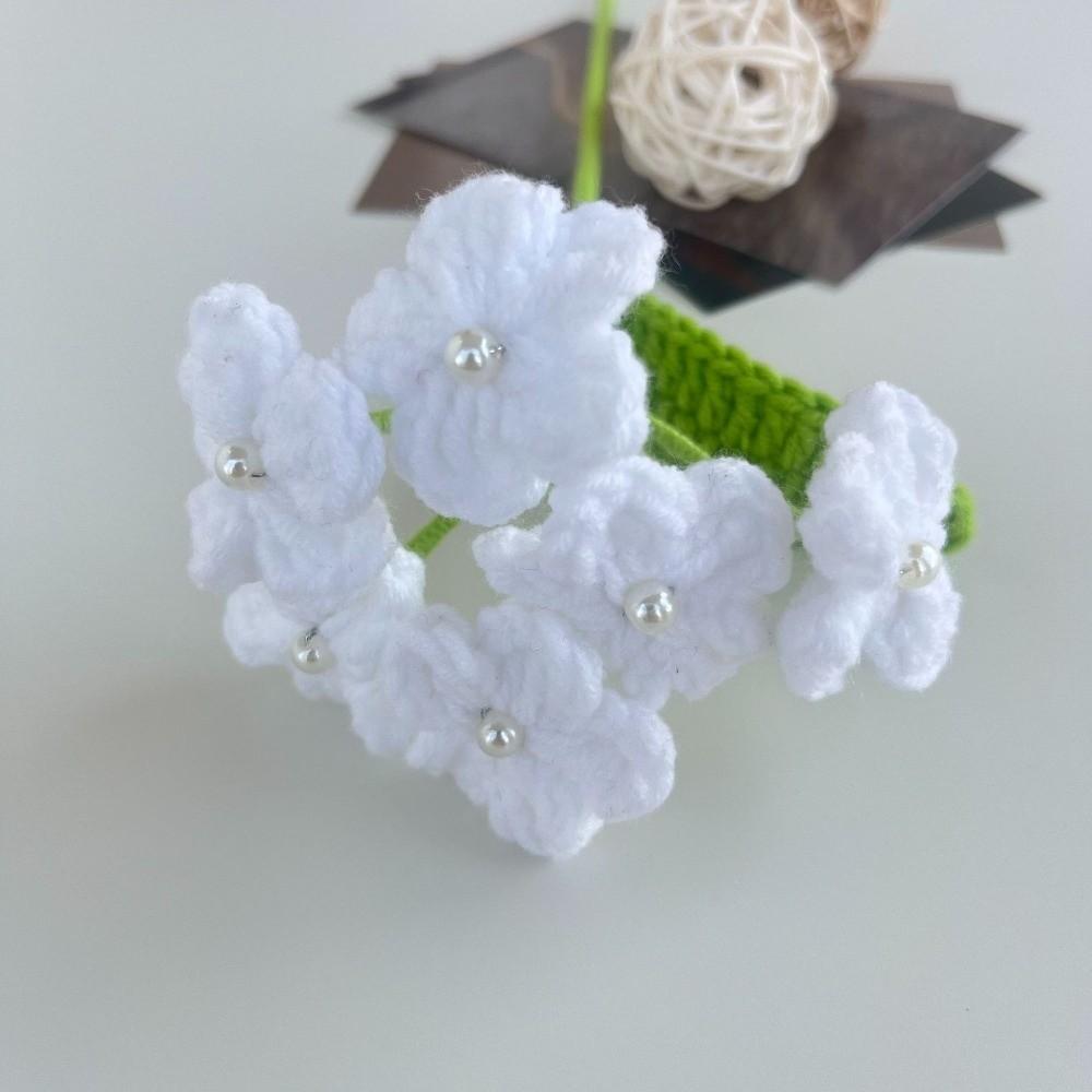 a Bundle of 6 Flowers Handmade Bouquet Artificial Knit Fake Flowers Home Decoration