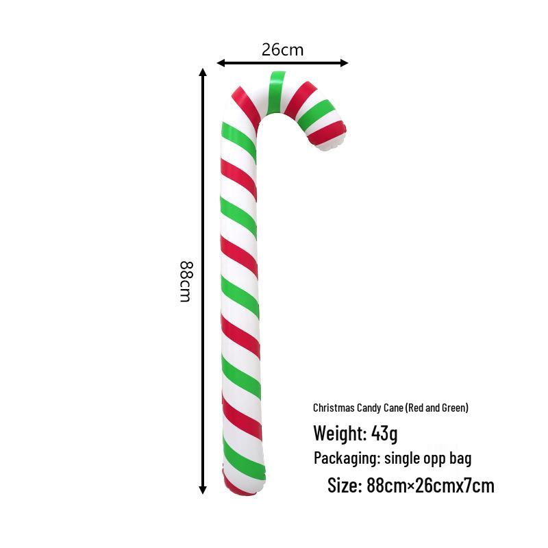 Outdoor Christmas PVC Inflatable Ball & Candy Cane Pendant Decoration