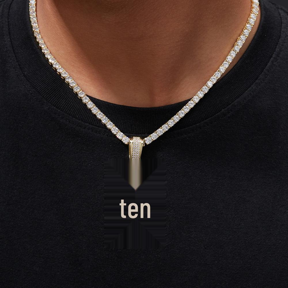 Retro Cross Pendant with Moissanite on Pure Silver Cuban Chain