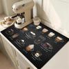 VIKAMA Vintage Coffee Machine Pad, Water Absorbing Dishwashing Pad, Kitchen Tablecloth, Countertop Drainage Pad, Home Decoration