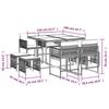 VidaXL Garden Dining Set with Cushions 9 Pcs, Table and Chairs with Foldable Backrest, Outdoor Furniture Patio 3211495