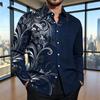 Stylish Men's Long Sleeve Shirt with Ornate Scroll Pattern.