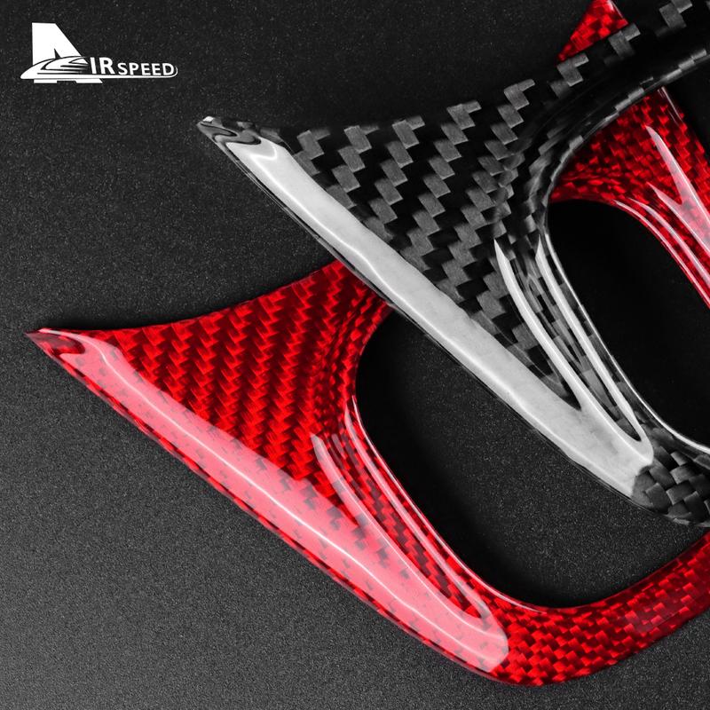 Real Hard Carbon Fiber Car Steering Wheel Button Cover For Fiat 500 Abarth 595 695 Interior Trim Accessories