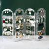 Rectangle Acrylic Earrings and Necklace Display Stand with 2 Doors, Transparent Jewelry Storage