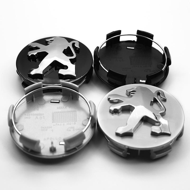 2026 Hot Car Sticker 4pcs Car 60MM Wheel Center Covers Hub Caps Badge Emblem For Peugeot 405 605 806 RCZ 206 207 208 306 307 508