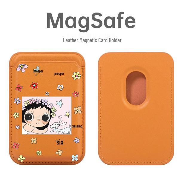 Huahua Xiaoyu MagSafe Leather Card Holder for Apple Cases
