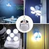 Outdoor LED Retractable Solar Soccer Light USB Charging 5 Modes Four Column Battery Display Camping Light Street Light