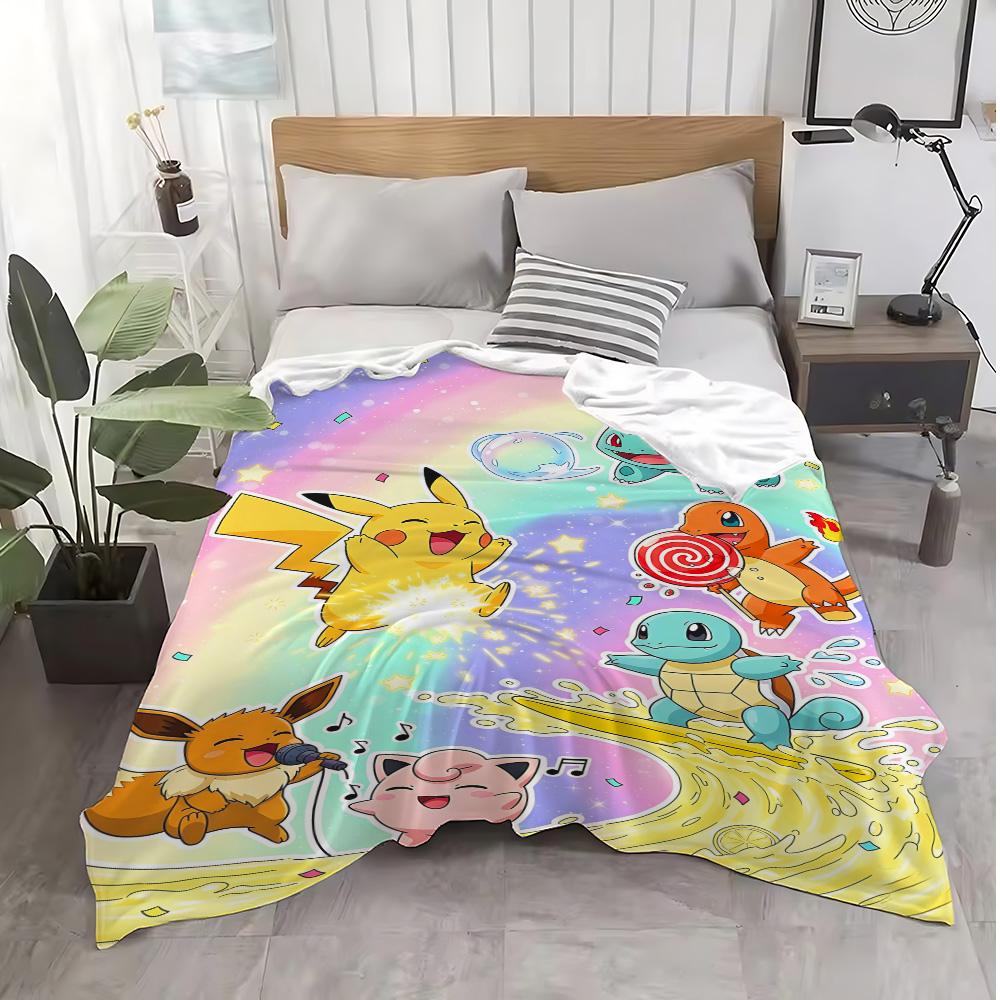 Fluffy Soft Blankets for Bed Kawaii Pokepokes Shaggy Throw Blanket School Bedroom Decoration Home Bedspread the Sofa Warm Winter