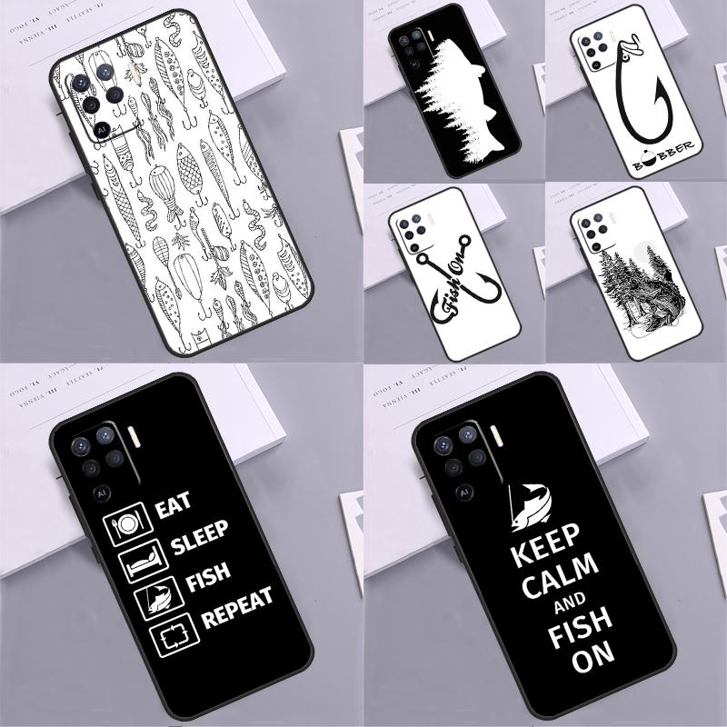 Love Fishing Phone Case For Oppo A38 A18 A58 A78 A98 A79 A40 A60 A80 A16 A76 A96 A15 A74 A94 A54 A77 A17