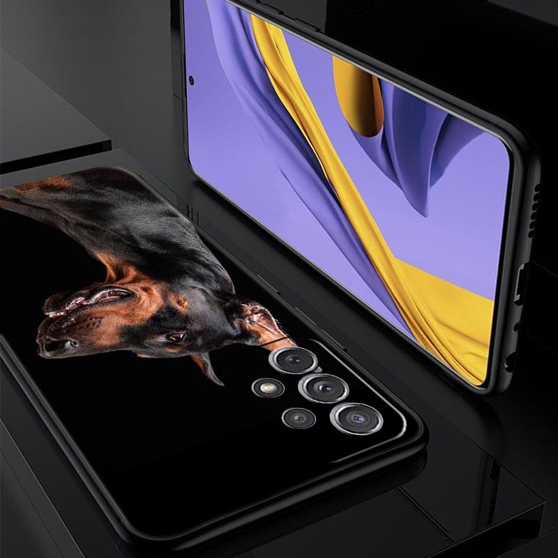 Doberman Dog Phone Case for Samsung Galaxy A55 A35 A17 A07 A15 A13 A25 A51 A71 A72 A73 A32 A52 A52S A41 5G Soft TPU Shell Capas