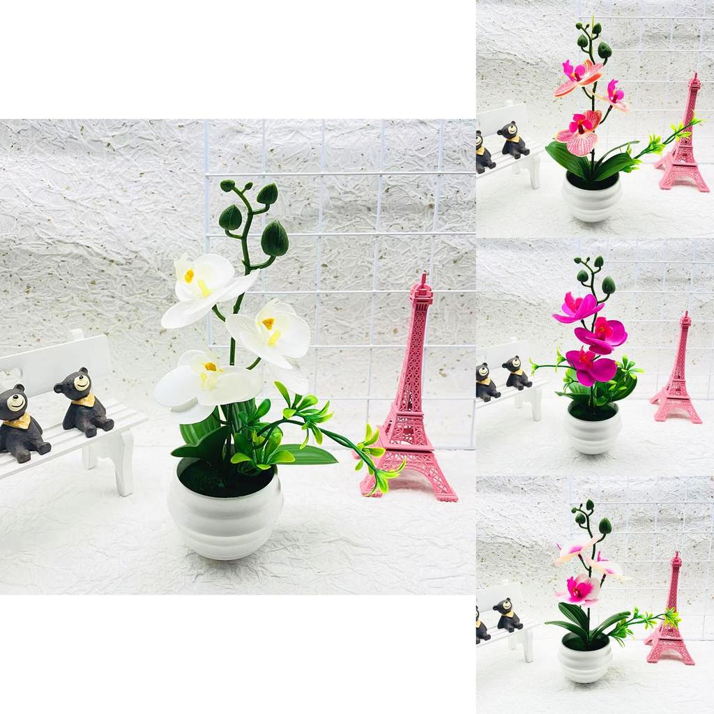 Faux Butterfly Orchid Bonsai Figure With Plastic Material For Indoor Decor And Collectors Display