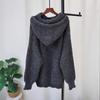 Retro Hong Kong-style Hooded Sweater Pullover Autumn and Winter New Thickened Medium and Long Loose Knitted Sweater Top Women