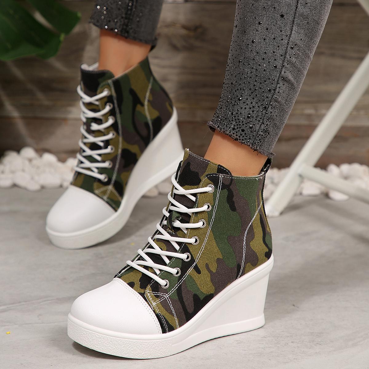 

Женские кроссовки на скрытой танкетке, с невидимым каблуком, парусиновые туфли для женщин, увеличивающие рост, дышащие кроссовки на платформе для женщин De Mujer 35