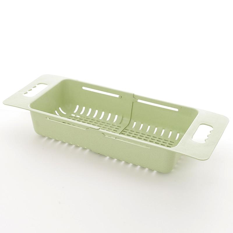 New Adjustable Dish Drainer Sink Drain Basket Washing Vegetable Fruit Plastic Drain Rack Kitchen Accessories