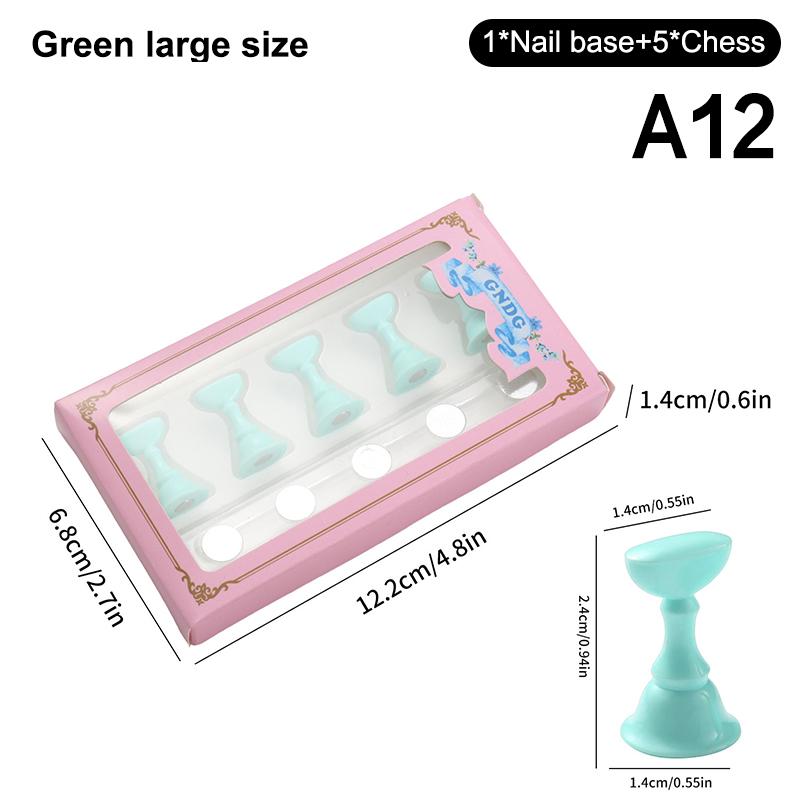 1 Set Colorful Plastic Magnetic Nail Display Stand Tips Holder Beginner Nail Training Board for Practice Manicure Salon