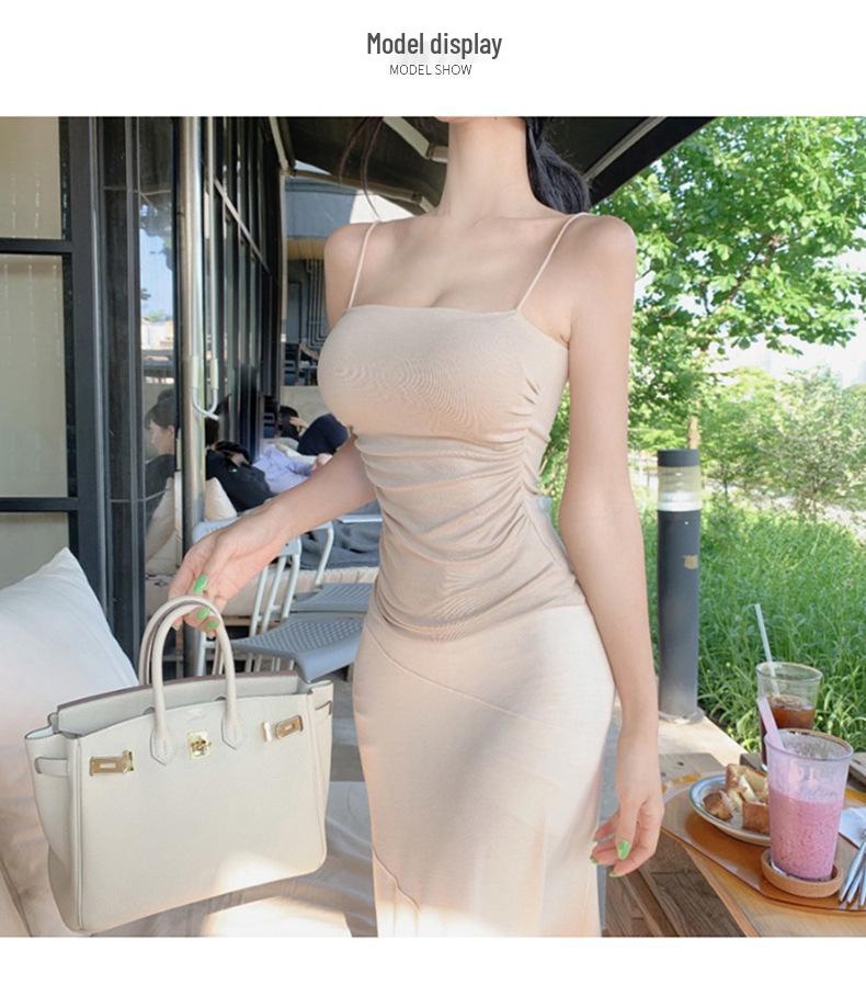 Dongdaemun Slim Backless Camisole with Chest Pads - Sexy and Pure Design for Women