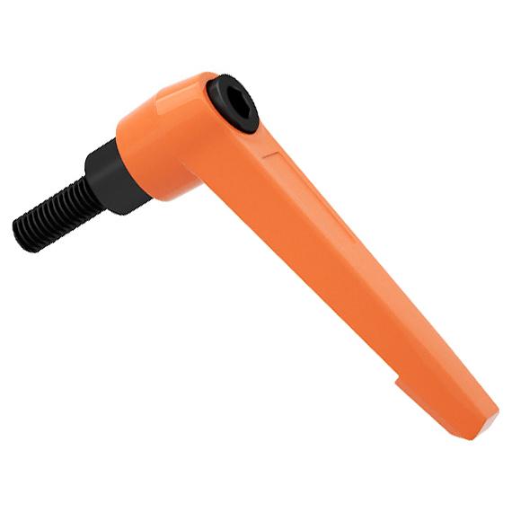 M4 M5 M6 M8 M10 M12 Orange/Black External Thread Adjustable Handle L-shaped Rotary Mechanical Tool Clamping Lever Machinery Handle