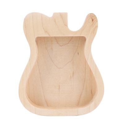 Guitar Pick Box Maple Wood Guitar Shape Compact Plectrum Storage Holder for Practice