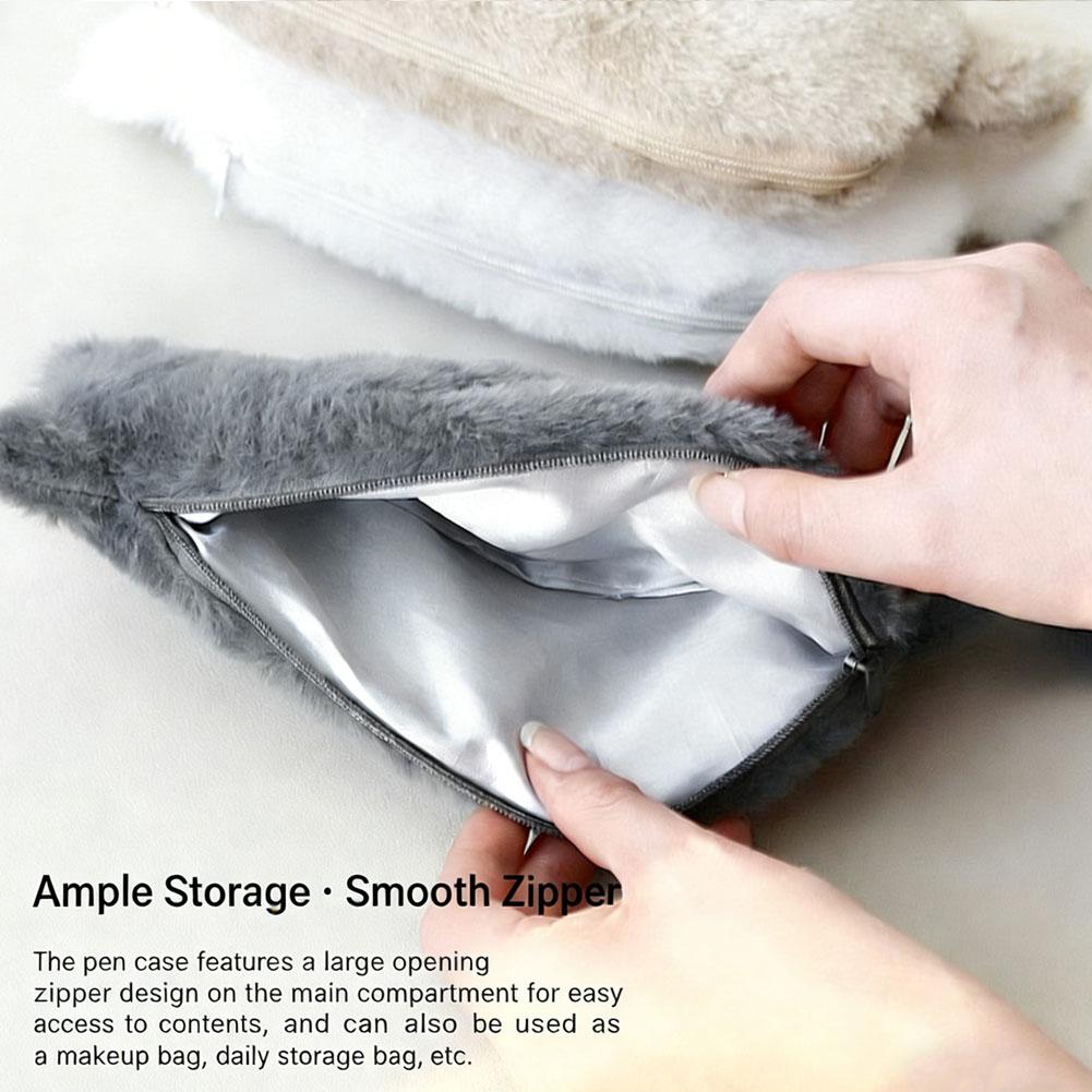 Cute Plush Cat Pencil Case Cartoon Animal Stationery Storage Bag Fashion Multiple Colors Student Pen Bag Gifts