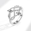 Damen geflochtener Twist-Ring Unendliche Liebe Design drehbar Angstlinderung Stressreduzierender Schmuck für Mädchen