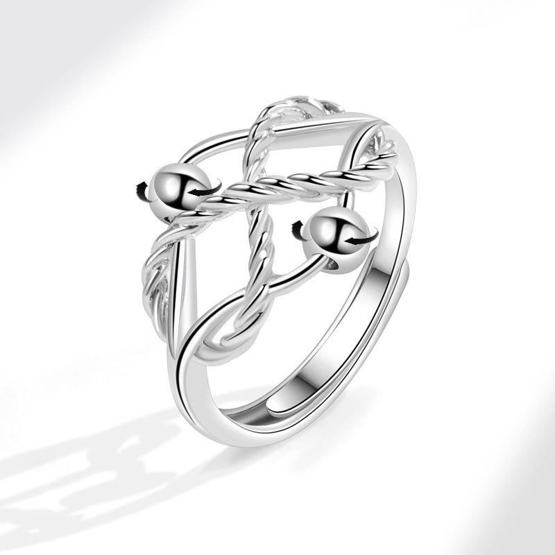Damen geflochtener Twist-Ring Unendliche Liebe Design drehbar Angstlinderung Stressreduzierender Schmuck für Mädchen