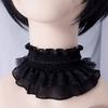 New Ruffled Edge Fake Collar Detachable Black White Cloak Scarf False Collar Women Girls