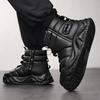 New Warm and Fashionable Men's Boots with High Top and Thick Velvet Cotton Shoes Outdoor Anti Slip and Waterproof Snow Boots