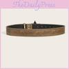 Youth Letter Sheriff Casual Leather Belt Metal Snap Buckle Rivets Daily Wear