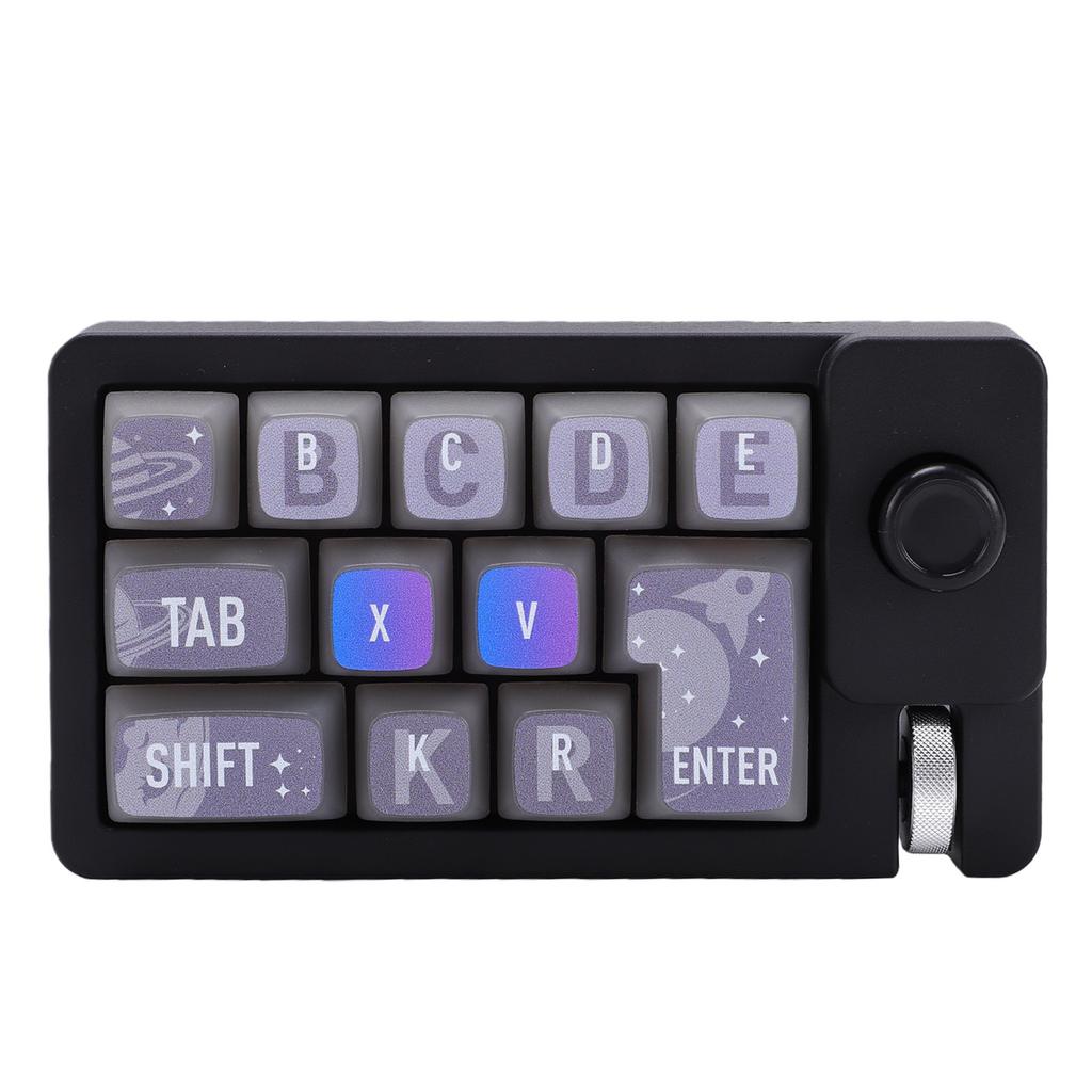 12 Key Keyboard RGB LED Backlight Type C Macro Programmable 2.4G Wireless One Handed Mechanical Gaming Keyboard with
