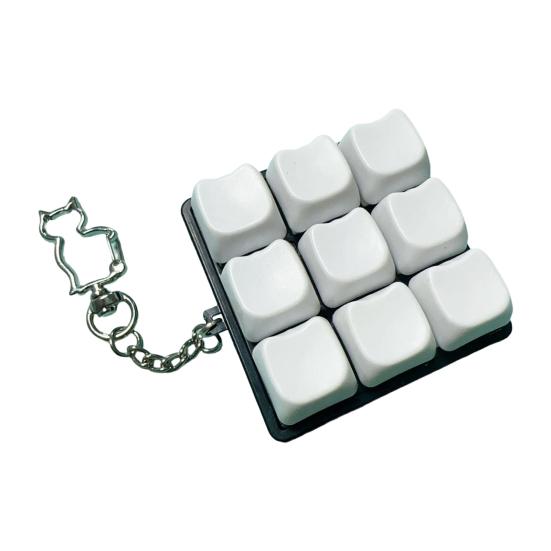 Cat Paw Fidget Keyboard Relief 9-Keys Clicker Keychain Office Keyboard Finger Toy Stress School Travel Decompression