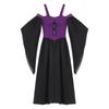 Halloween gotiske kjoler for jenter Butterfly Sleeve Lace Up Dress Cold Shoulder Flowy Medieval Cosplay Dress