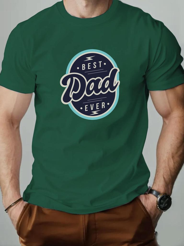 Mens cotton Tshirt BEST DAD EVER summer round neck shortsleeved graphic breathable fashion casual Tshirt