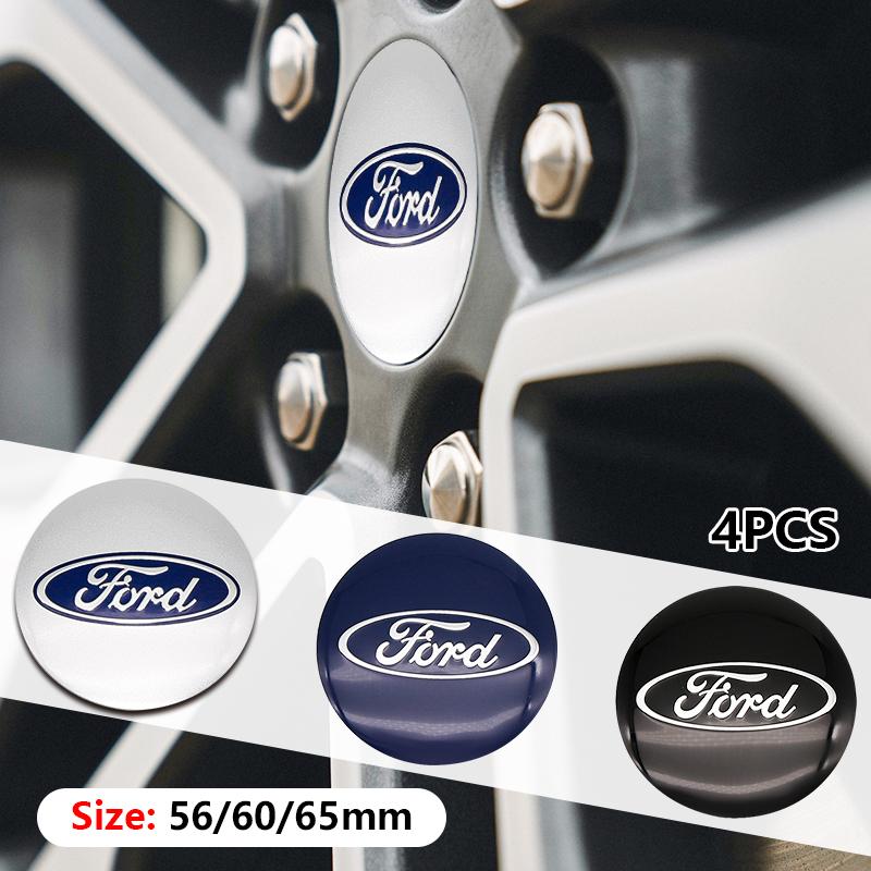 Car Exterior Decorative Accessories Wheel Hub Center Cap Stickers Accessories 4Pcs 56mm 60mm 65mm For Ford Focus MK2 MK3 Mondeo