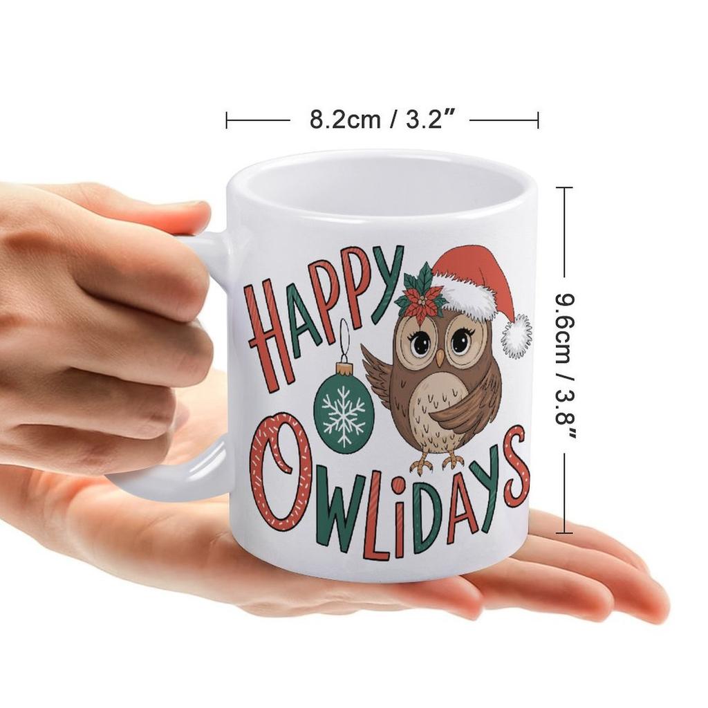 1pc 11oz blank ceramic mug, double-sided printed drink cup, simple modern style, solid ceramic handle, convenient for hot or cold drinks