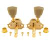 Musiclily Pro Vintage 3L+3R Guitar Locking Tuners for LP Les Paul Electric/Acoustic Guitars, Gold/Green Buttons