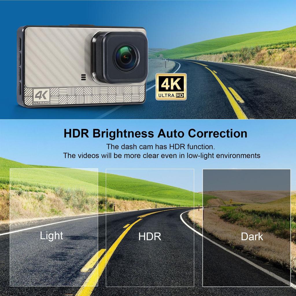 4K Ultra High Definition mit WiFi Mobile Internet ADAS BSD Front- und Heck-Dual-Recording-Fahrtenrekorder