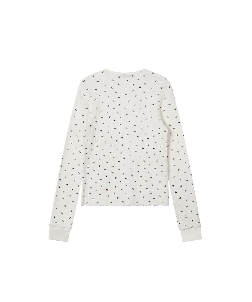 REST&RECREATION Logo Pattern Waffle Top - Ivory