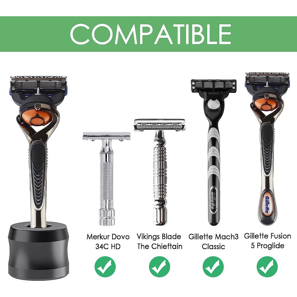 Safety Razor Stand Aluminum Alloy Men Shaver Holder For Bathroom Organizer Manual Beard Shaver Rack