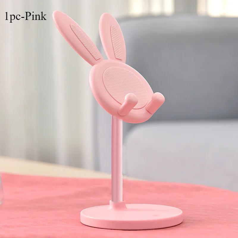 Cute Cartoon Bunny Phone Stand Can Lift and Adjust - Adjustable & Compatible With IPhone, Kindle, IPad, Switch, Tablet & More