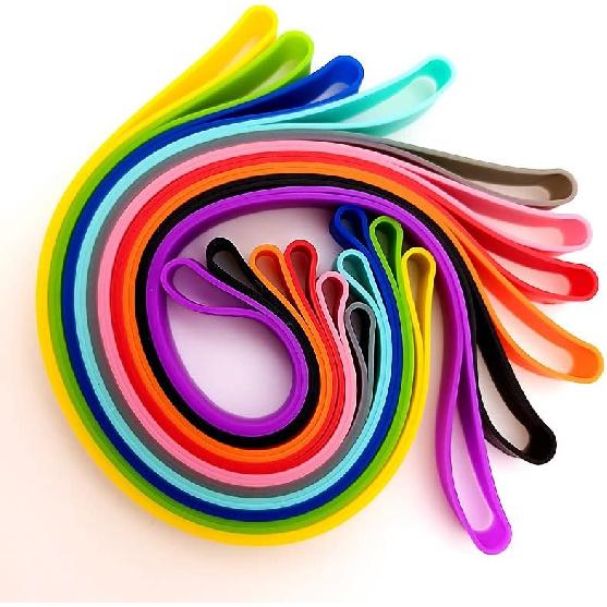 6pcs Towel Bands Silicone Rubber Towel Bands 12x0.4 inches for Beach Chair Stretchable Chair Bands Beach Towel Clips for Beach Pool & Cruise Chairs