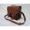 New Men'S Genuine Vintage Leather Messenger Shoulder Laptop Briefcase Bag