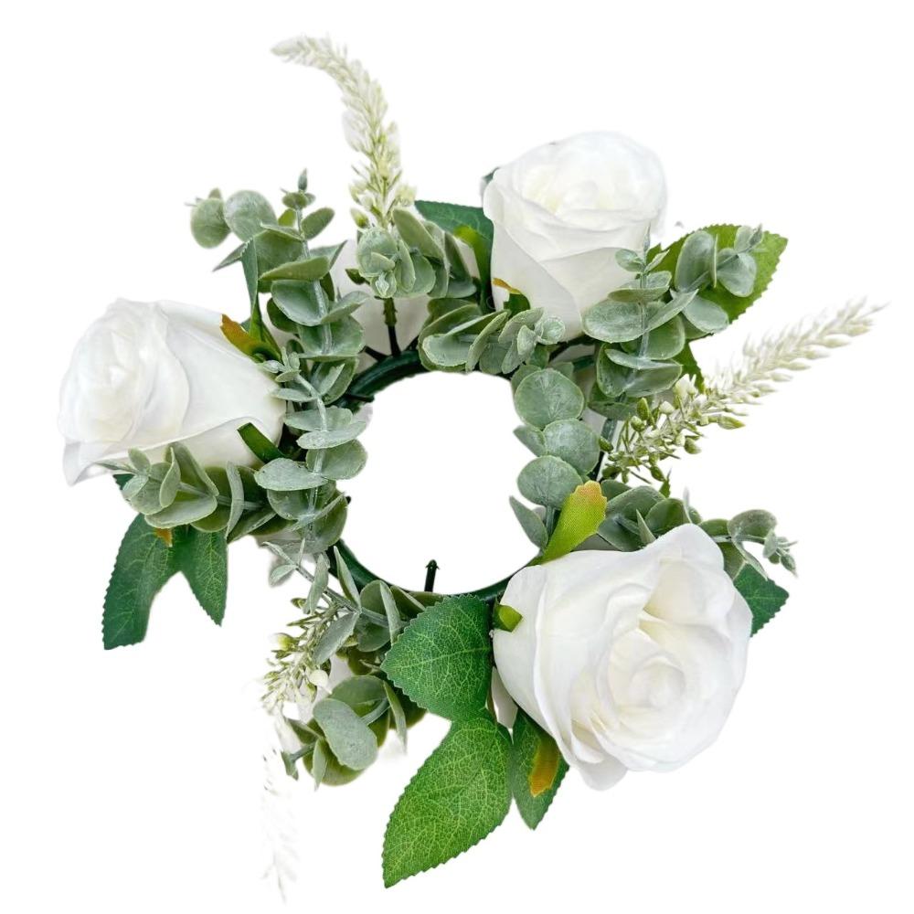 Romantic Rose Candlestick Exquisite Aromatherapy Candlestick Crafts Wreath Ring  Gift
