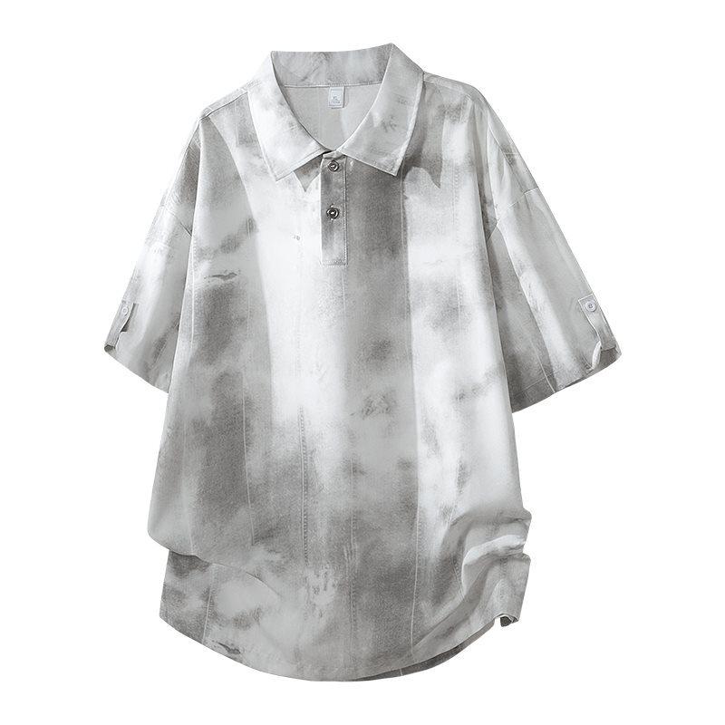 2026 Men's Summer Tie-Dye Gradient Short-Sleeved Polo