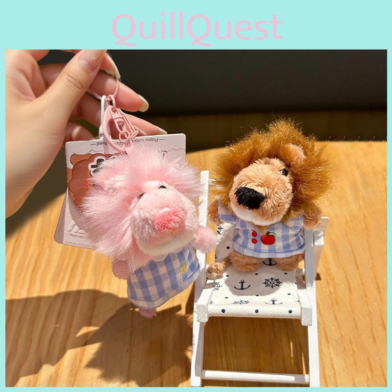 Pajamas Plaid Cute Nien Lion Cartoon Plush Toy Pendant Keychain Gift For