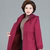 Women Winter Jacket Hood Warm Parkas Fleece Mid Length Padded Jacket Windbreakers Outerwear Mother Coat