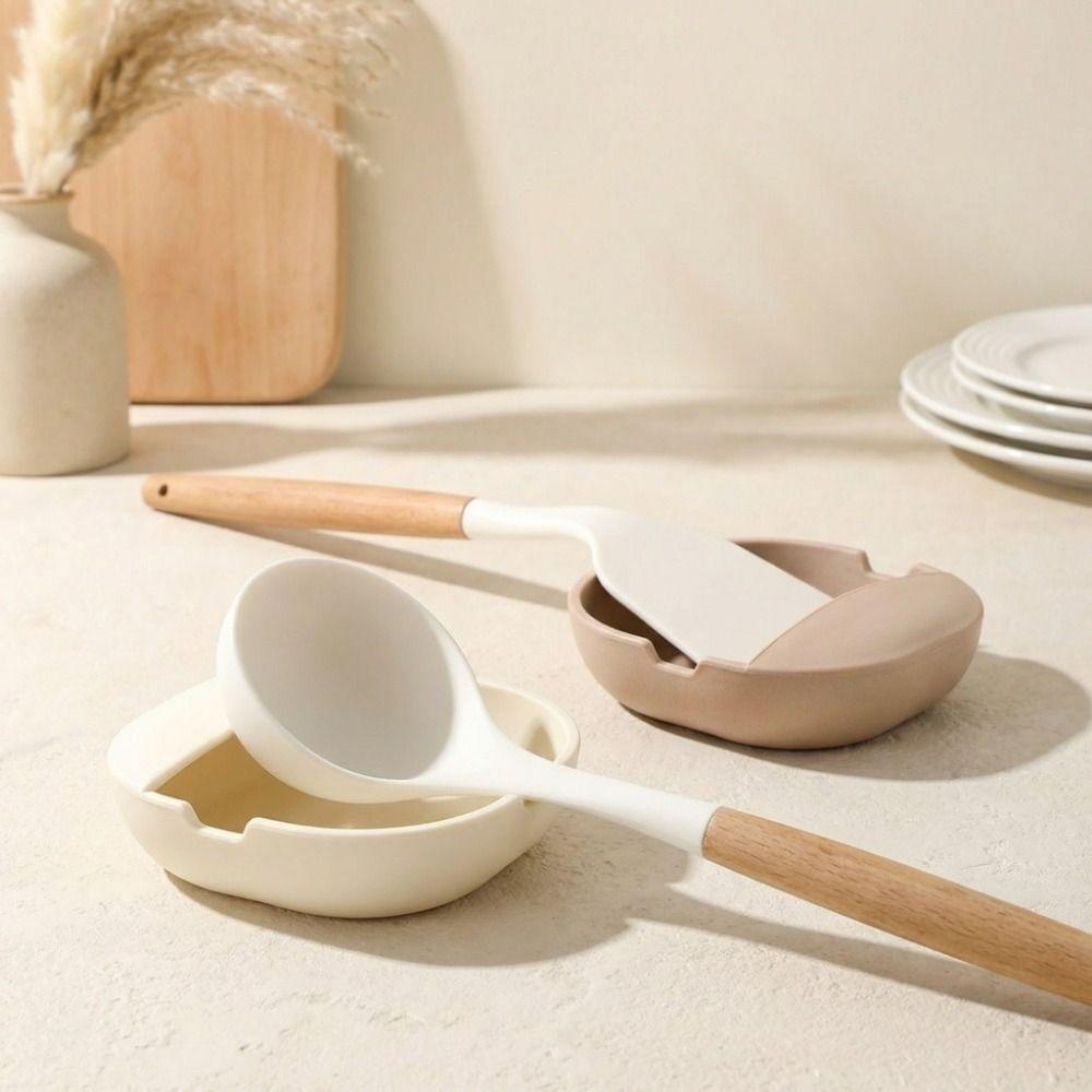 Heat-Resistant Spatula Holder Non-slip Soup Spoon Rack Fruits Bowl Chopstick Rest  Dinning Table